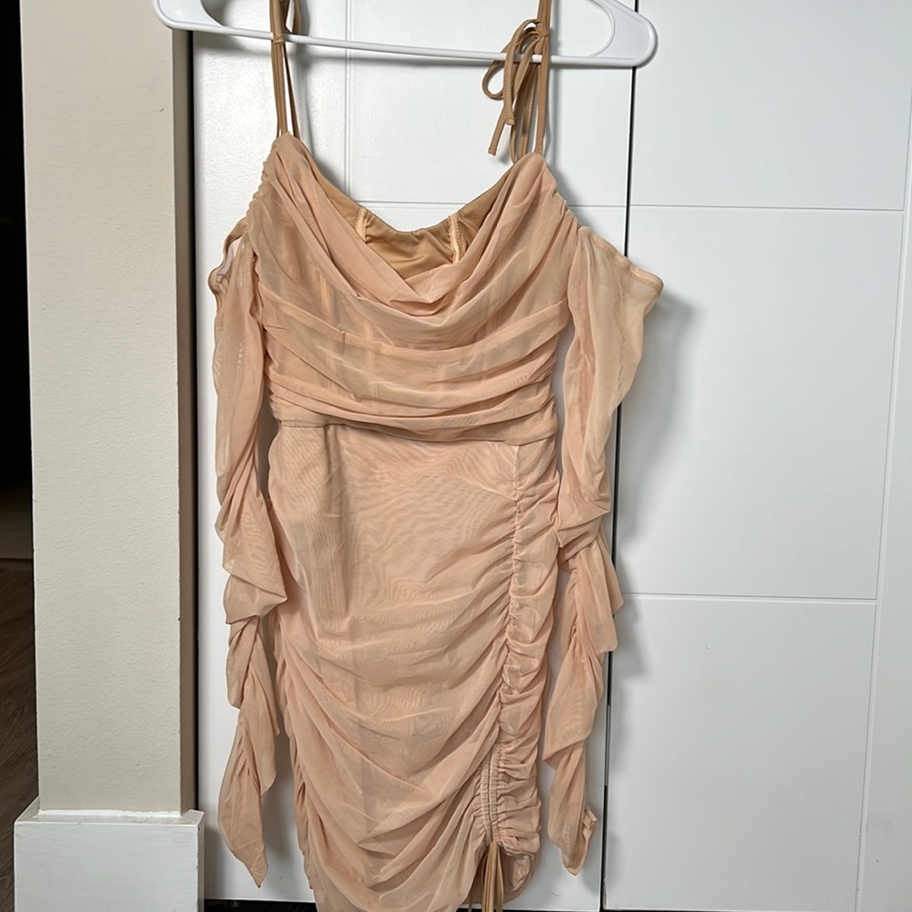 Nude sheer dress with inside lining